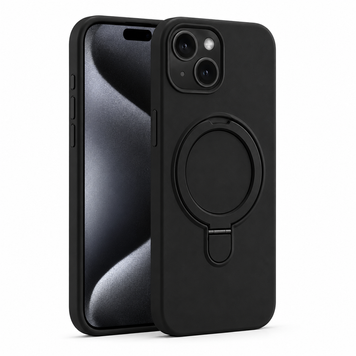 Силіконовий чохол з MagSafe та підставкою для iPhone 14 Black