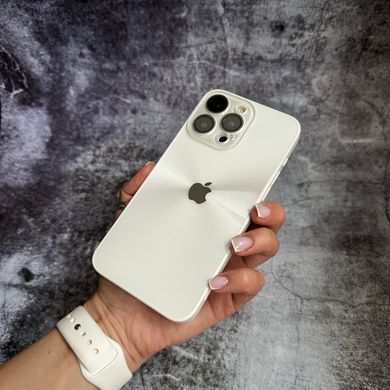 Чохол імітація скла Laser Disco case 3D logo для iPhone 16 Pro Max White