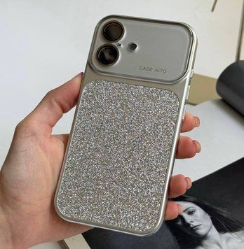 Чохол протиударний з блискітками Shine для iPhone 16 Silver