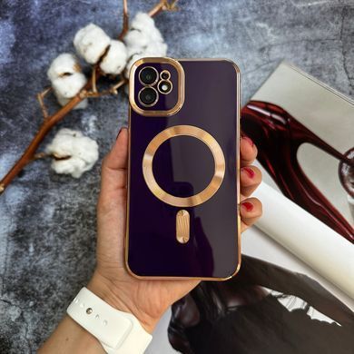 Чехол глянцевый силикон с Magsafe для iPhone 11 Purple