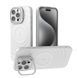 Силіконовий протиударний чохол з відкидною підставкою MagSafe Support Texture для iPhone 16 Pro Max White