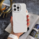 Силиконовый противоударный чехол с откидной подставкой MagSafe Support Texture для iPhone 16 Pro Max White