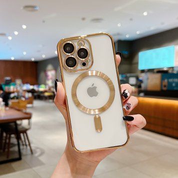 Чохол прозорий силікон Dream ultra MagSafe для iPhone 13 Pro Max Gold