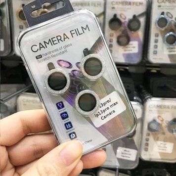 Защитное стекло на камеру Diamonds Lens для iPhone 15, iPhone 15 Plus Silver