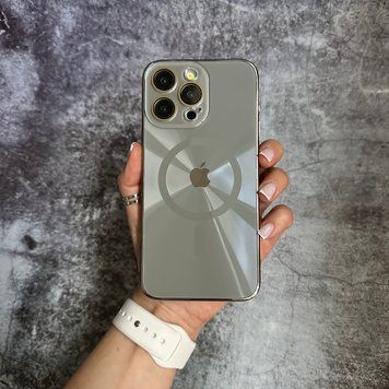 Чехол имитация стекла Laser Disco case MagSafe для iPhone 15 Pro Max Dark Grey