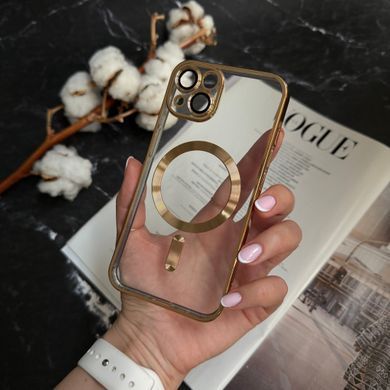 Чехол прозрачный силикон Dream ultra MagSafe для iPhone 14 Gold
