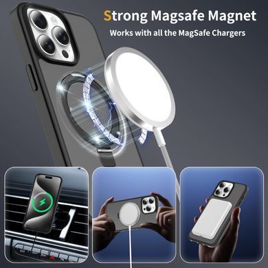Чохол протиударний Jamb Matte з кільцем підставкою для iPhone 16 Pro Max Black