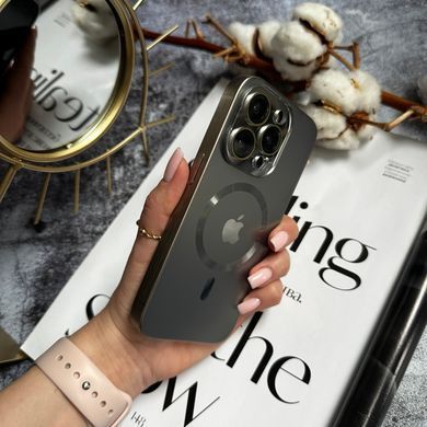 Чехол стеклянный с матовым ободком и магнитом Titanium Lux MagSafe для iPhone 11 Pro Silver
