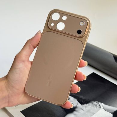 Чохол імітація скла матовий в Style 17 з MagSafe для iPhone 14 Gold