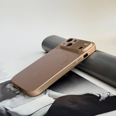 Чохол імітація скла матовий в Style 17 з MagSafe для iPhone 14 Gold