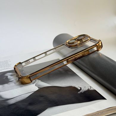 Чохол протиударний прозорий з посиленими кутами та захистом камери для iPhone 16 Gold