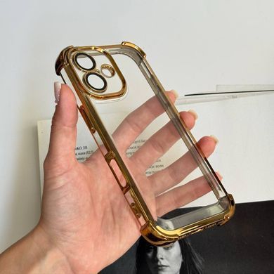 Чохол протиударний прозорий з посиленими кутами та захистом камери для iPhone 16 Gold