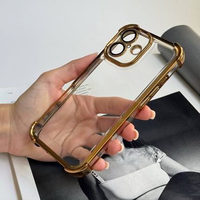 Чохол протиударний прозорий з посиленими кутами та захистом камери для iPhone 16 Gold