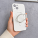 Силиконовый чехол с микрофиброй и кольцом подставкой для iPhone 14 White