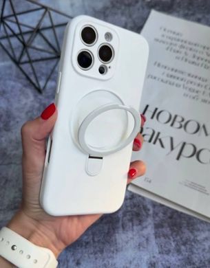 Силіконовий чохол з MagSafe та підставкою для iPhone 14 Pro White