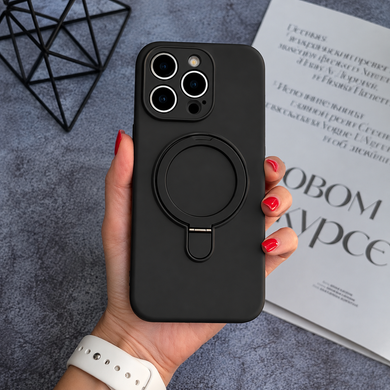 Силіконовий чохол з MagSafe та підставкою для iPhone 11 Black