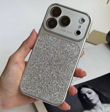 Чохол протиударний з блискітками Shine для iPhone 17 Pro Max Silver
