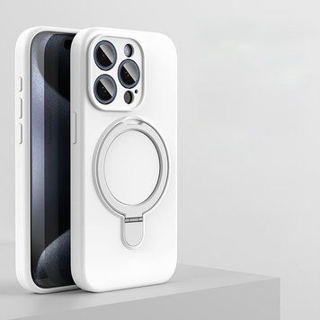 Силиконовый чехол с MagSafe и подставкой для iPhone 14 Pro Max White