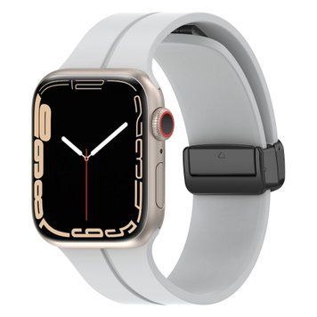 Силиконовый ремешок с магнитной застежкой для Apple Watch 38|40|41|42 (10 series) mm Stone