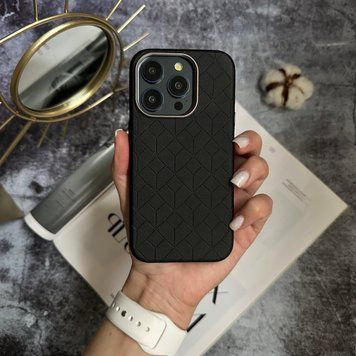 Чохол шкіряний Luxury leather case з магнітом MagSafe для iPhone 13 Pro Black