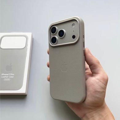 Чохол шкіряний Leather case with MagSafe анімація для iPhone 16 Pro Max Stone