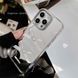 Чехол зеркальный силиконовый с бантом Bow Case для iPhone 13 Pro Silver