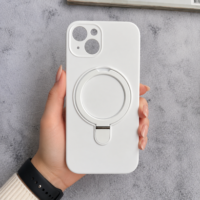 Силиконовый чехол с MagSafe и подставкой для iPhone 15 White