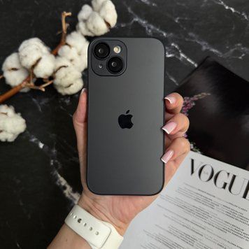 Чохол скляний матовий з захистом камери Matte AG-Glass для iPhone 13 Dark Grey