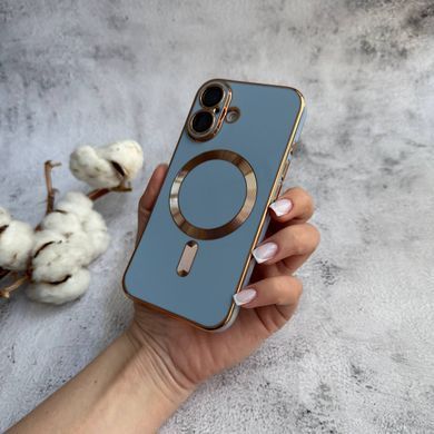 Чехол глянцевый силикон с Magsafe для iPhone 17 Sea Blue