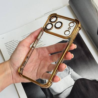 Чохол протиударний прозорий з посиленими кутами та захистом камери для iPhone 17 Pro Max Gold