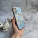 Чехол глянцевый силикон с Magsafe для iPhone 17 Sea Blue