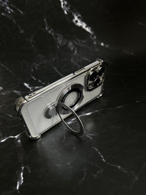 Чехол силиконовый ударопрочный с Magsafe и подставкой для iPhone 13 Pro Silver