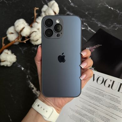 Чохол скляний матовий з захистом камери Matte AG-Glass для iPhone 14 Dark Grey