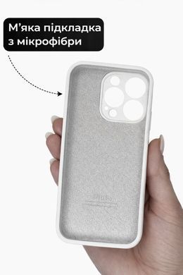 Чохол Silicone Case FULL 360 з мікрофіброю для iPhone 13 Pro Max &mdash; White / Білий