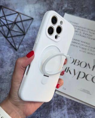 Силіконовий чохол з MagSafe та підставкою для iPhone 16 Pro Max White