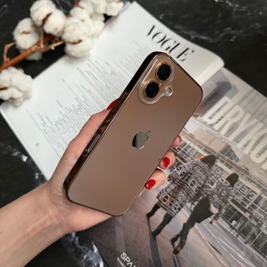 Чохол матовий імітація скла Desert Titanium для iPhone 16 Dark Gold