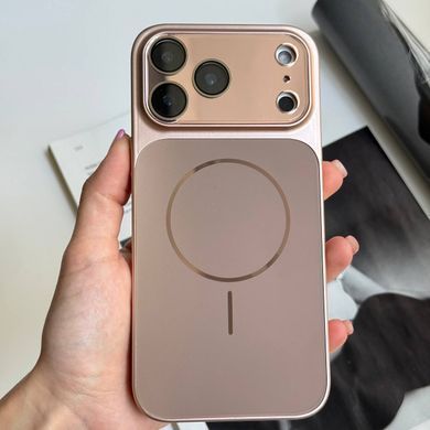 Чохол імітація скла матовий в стилі 17 з MagSafe для iPhone 17 Pro Rose Gold