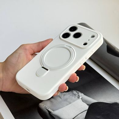 Силіконовий чохол з мікрофіброю і кільцем підставкою для iPhone 17 Pro White