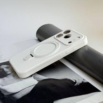 Силіконовий чохол з мікрофіброю і кільцем підставкою для iPhone 17 Pro White