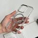 Чехол прозрачный силиконовый с блестками и MagSafe. для iPhone 15 Pro Прозорий