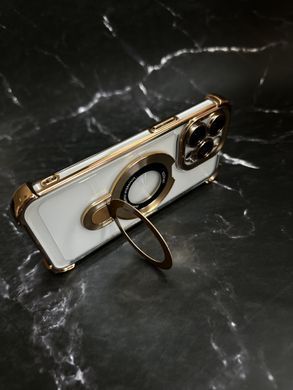 Чохол силіконовий ударостійкий з Magsafe і підставкою для iPhone 12 Pro Gold