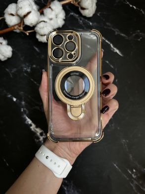 Чохол силіконовий ударостійкий з Magsafe і підставкою для iPhone 12 Pro Gold