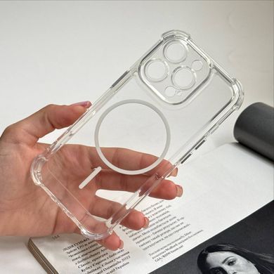 Чехол противоударный с полной защитой, усиленными углами и MagSafe для iPhone 13 Pro Прозорий