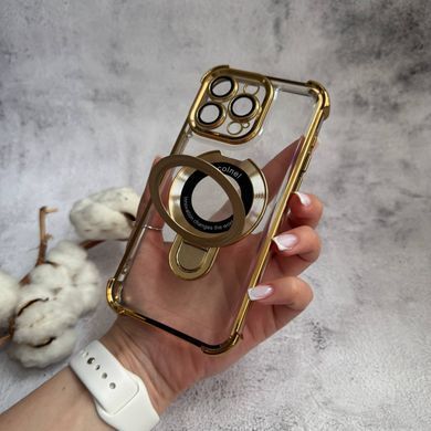 Чохол силіконовий ударостійкий з Magsafe і підставкою для iPhone 15 Pro Gold