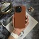 Чехол кожаный Luxury leather case с магнитом MagSafe для iPhone 15 Pro Coffee
