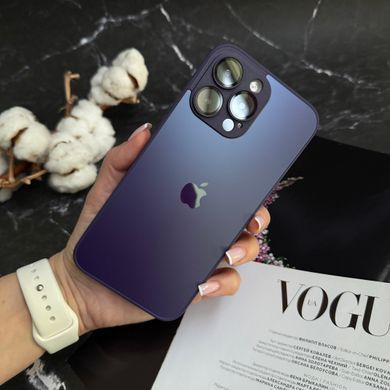 Чехол стеклянный матовый с защитой камеры Matte AG-Glass для iPhone 13 Pro Purple