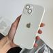 Чехол имитация стекла Laser Disco case 3D logo для iPhone 15 White