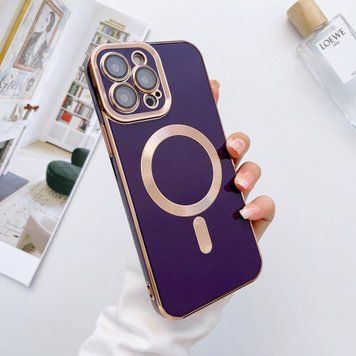 Чохол глянцевий силікон з Magsafe для iPhone 14 Pro Purple