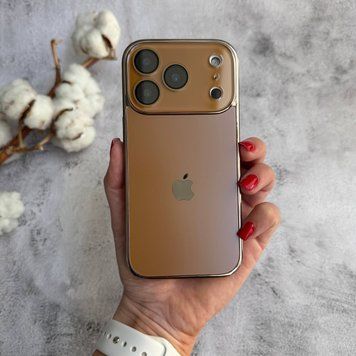 Чохол матовий імітація скла Desert Titanium для iPhone 17 Pro Max Dark Gold