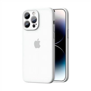 Чехол Silicone Case FULL 360 с микрофиброй для iPhone 13 Pro &mdash; White / Белый